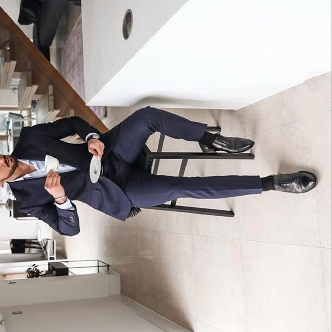 Men Formal Wear For Dinner - Navy Blue 2-Piece Men's Tuxedo Suits