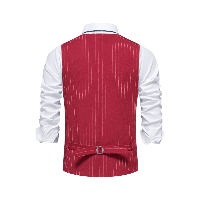 2026 New Red Striped Suit Vest - Khaki Formal Wear Men recension och pris