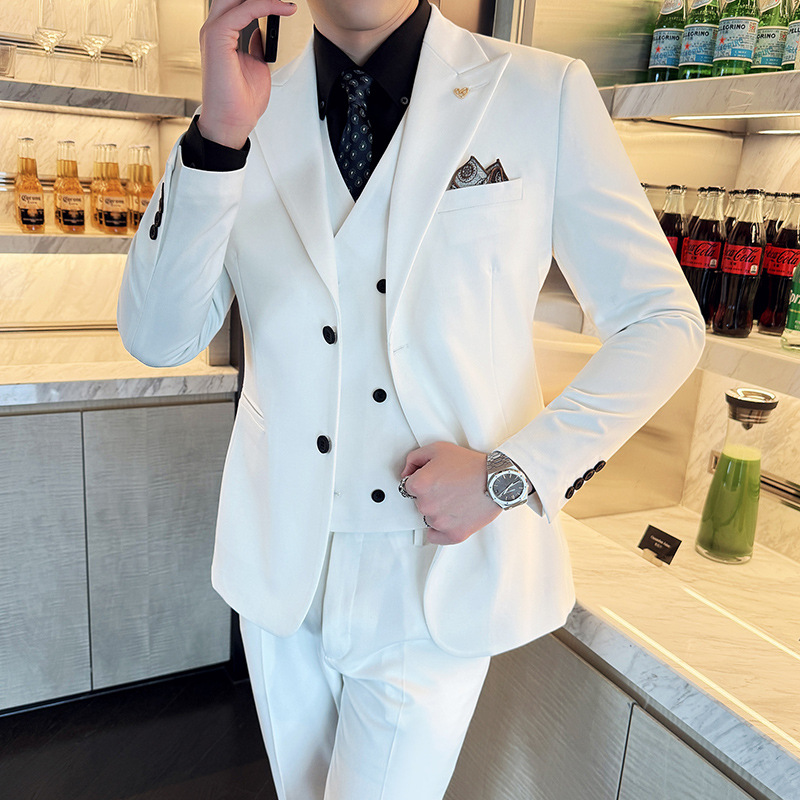 White Mens Suits 3 Pieces Slim - Men Formal Wear For Dinner recension och pris