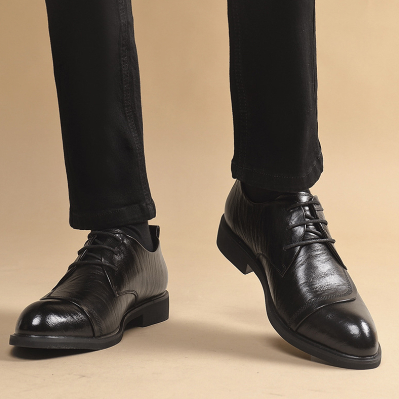Leather Oxford Shoes With Meta - Men Formal Party Wear Dress recension och pris