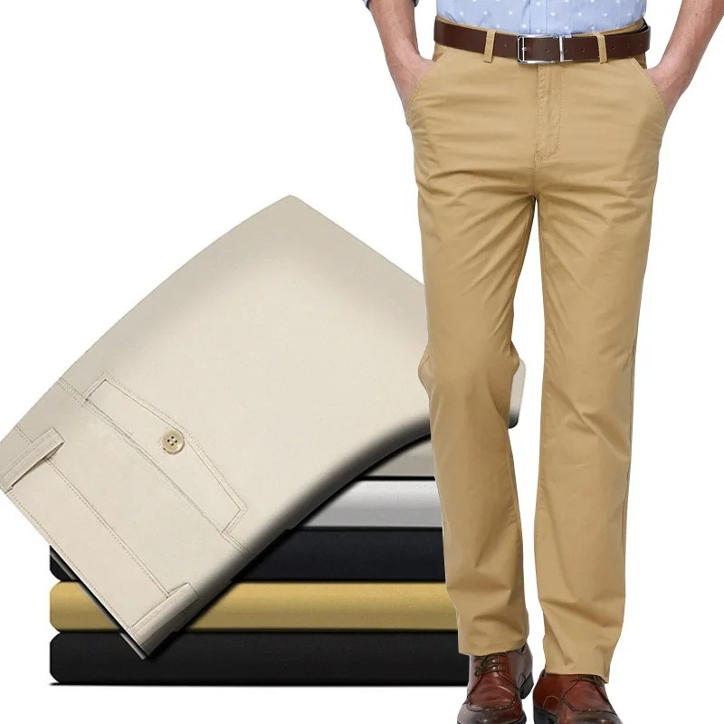 100 Cotton Men's Casual Pant S - Khaki Formal Wear Men recension och pris