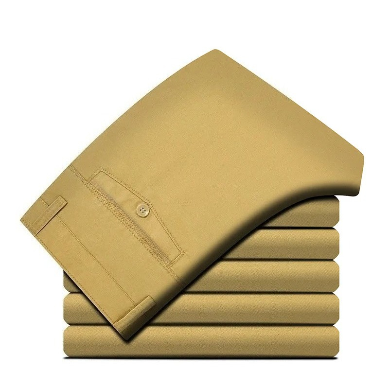 100 Cotton Men's Casual Pant S - Khaki Formal Wear Men recension och pris