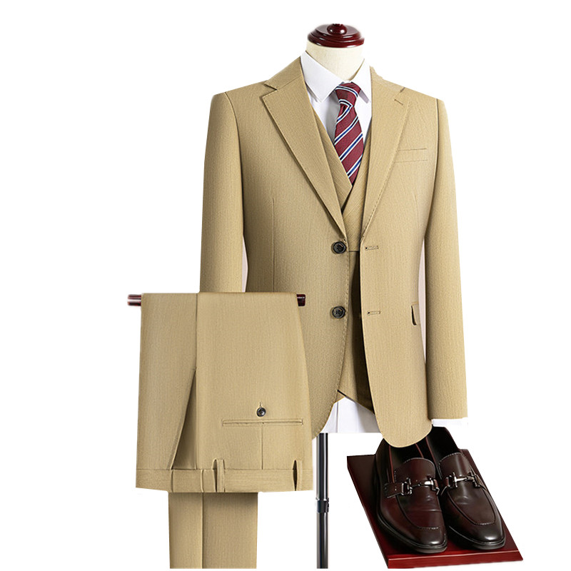 Men's Khaki 3-Piece Slim Fit B - Khaki Formal Wear Men recension och pris
