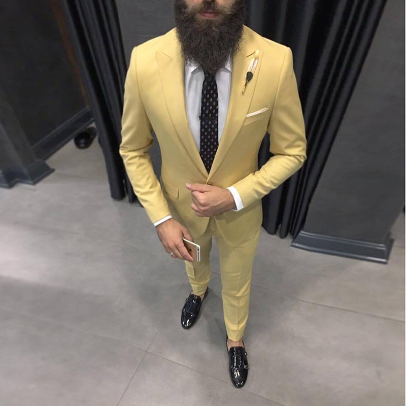 2025 Latest Yellow Men Suits f - Men Formal Wear For Dinner recension och pris