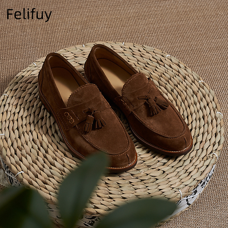 New Brown Men Flat Loafers Cow - Men Formal Wear Dress recension och pris