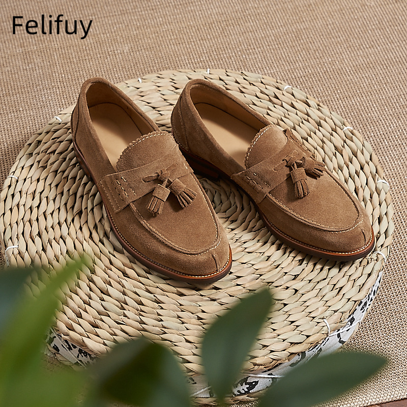 New Brown Men Flat Loafers Cow - Men Formal Wear Dress recension och pris