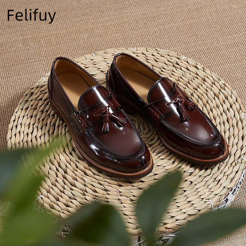 New Brown Men Flat Loafers Cow - Men Formal Wear Dress recension och pris