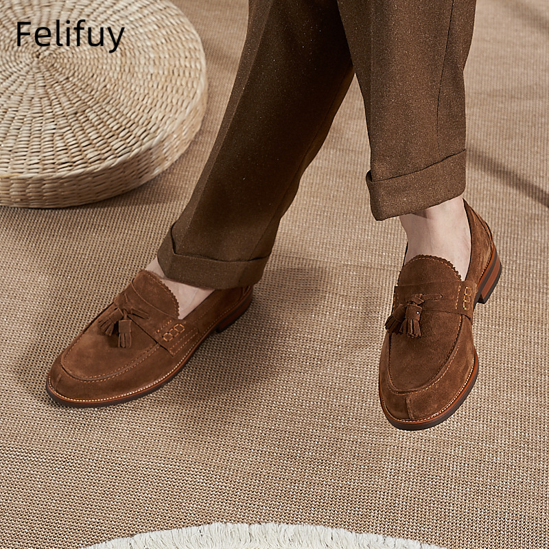 New Brown Men Flat Loafers Cow - Men Formal Wear Dress recension och pris