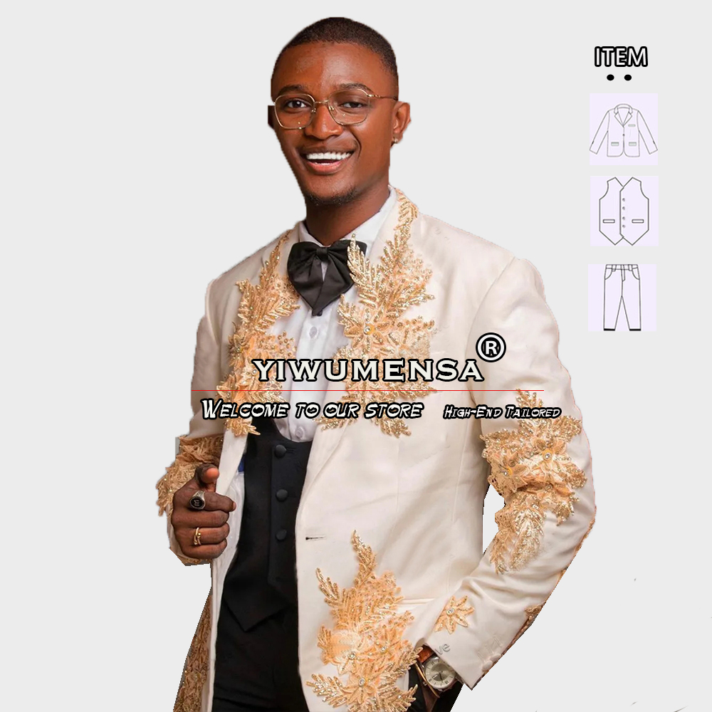 Customized 3 Pieces Suits Men  - Men Formal Wear Dress recension och pris