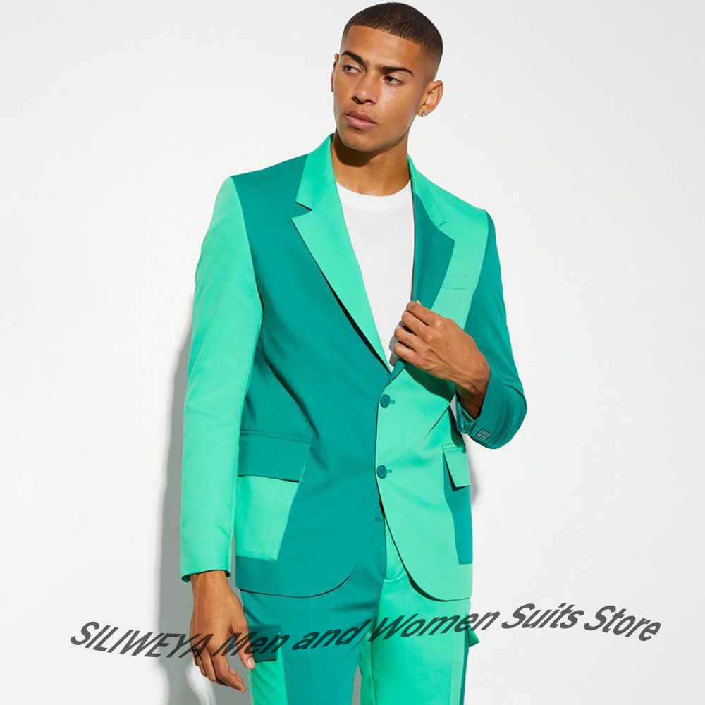 Stylish Men's Two-Tone Turquoi - Men Formal Party Wear Dress recension och pris