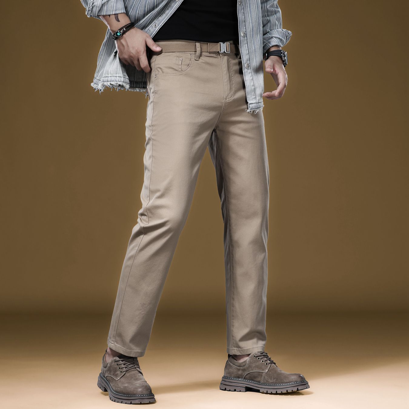 New in Quality Men's Pants Cas - Khaki Formal Wear Men recension och pris