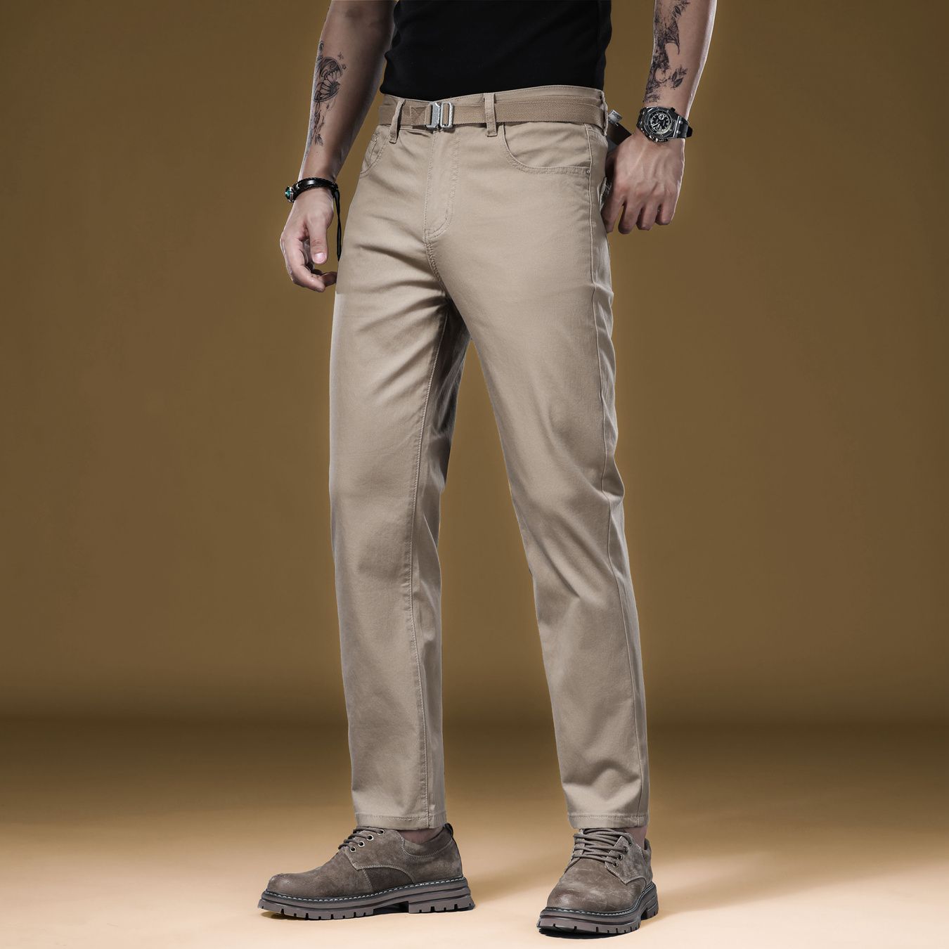 New in Quality Men's Pants Cas - Khaki Formal Wear Men recension och pris