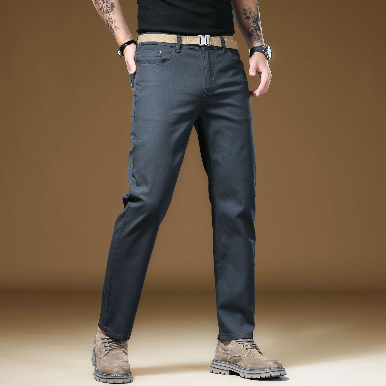 New in Quality Men's Pants Cas - Khaki Formal Wear Men recension och pris